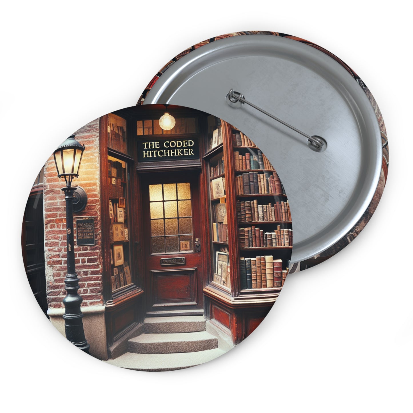 The Coded Hitchhiker Pin Button Fun Conversation Starter