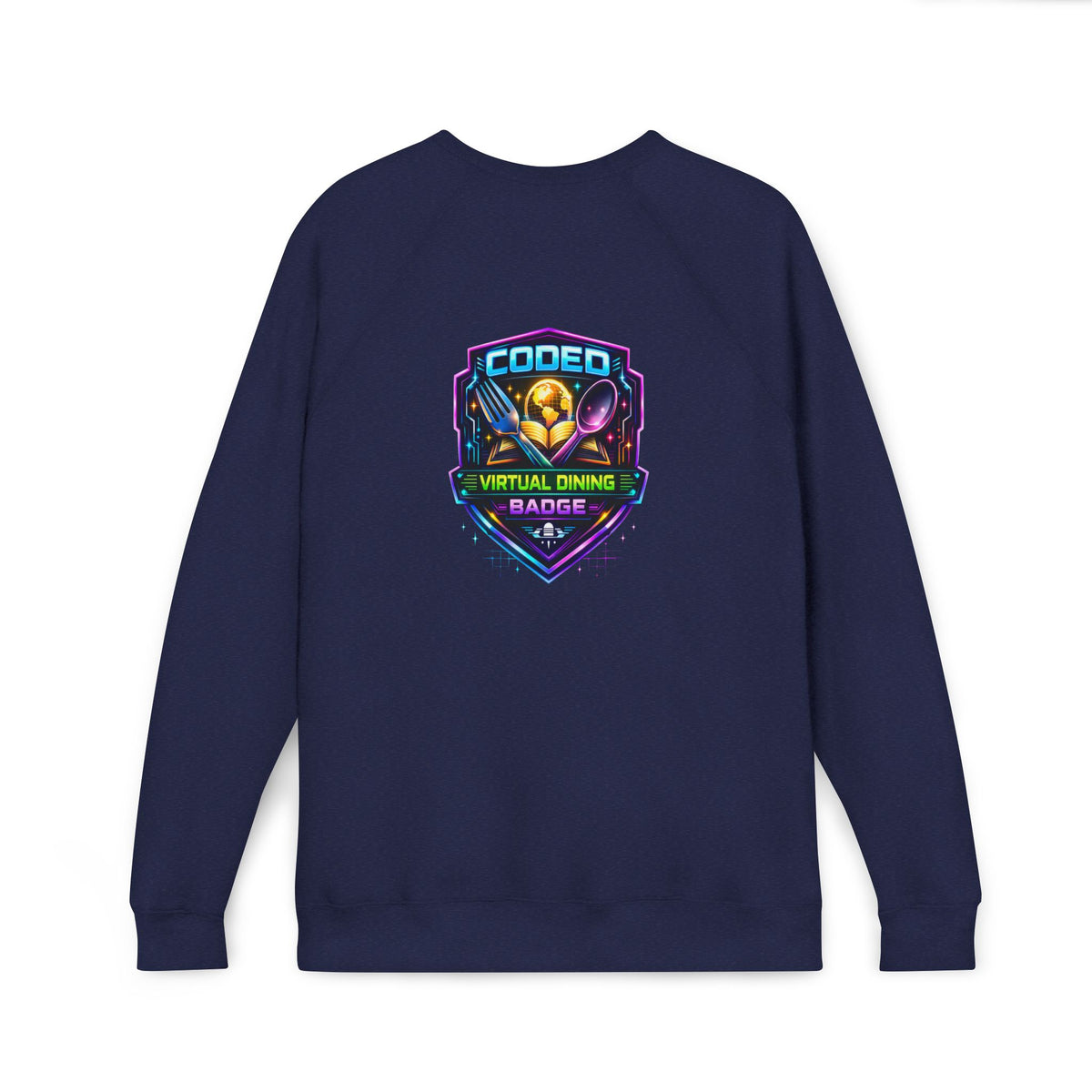 CODED VIRTUAL DINING 3 Sponge Fleece Raglan Sweatshirt