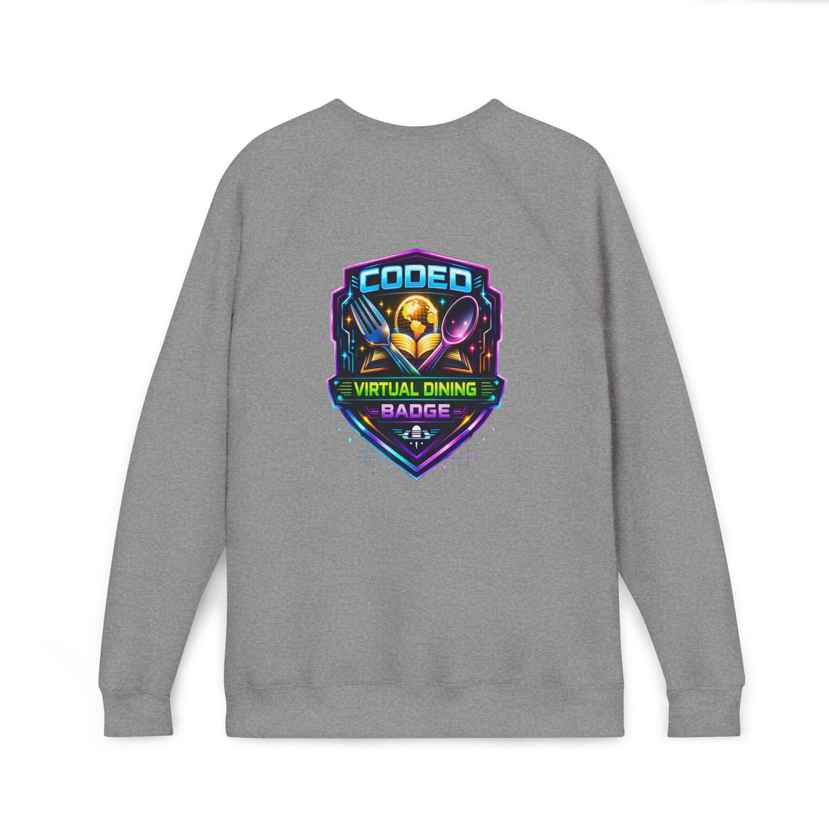 CODED VIRTUAL DINING 3 Sponge Fleece Raglan Sweatshirt