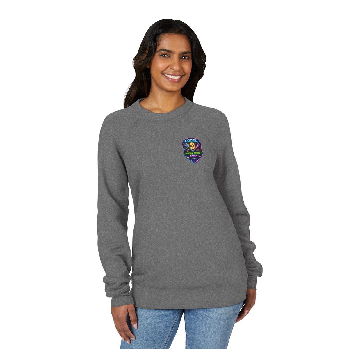 CODED VIRTUAL DINING 3 Sponge Fleece Raglan Sweatshirt