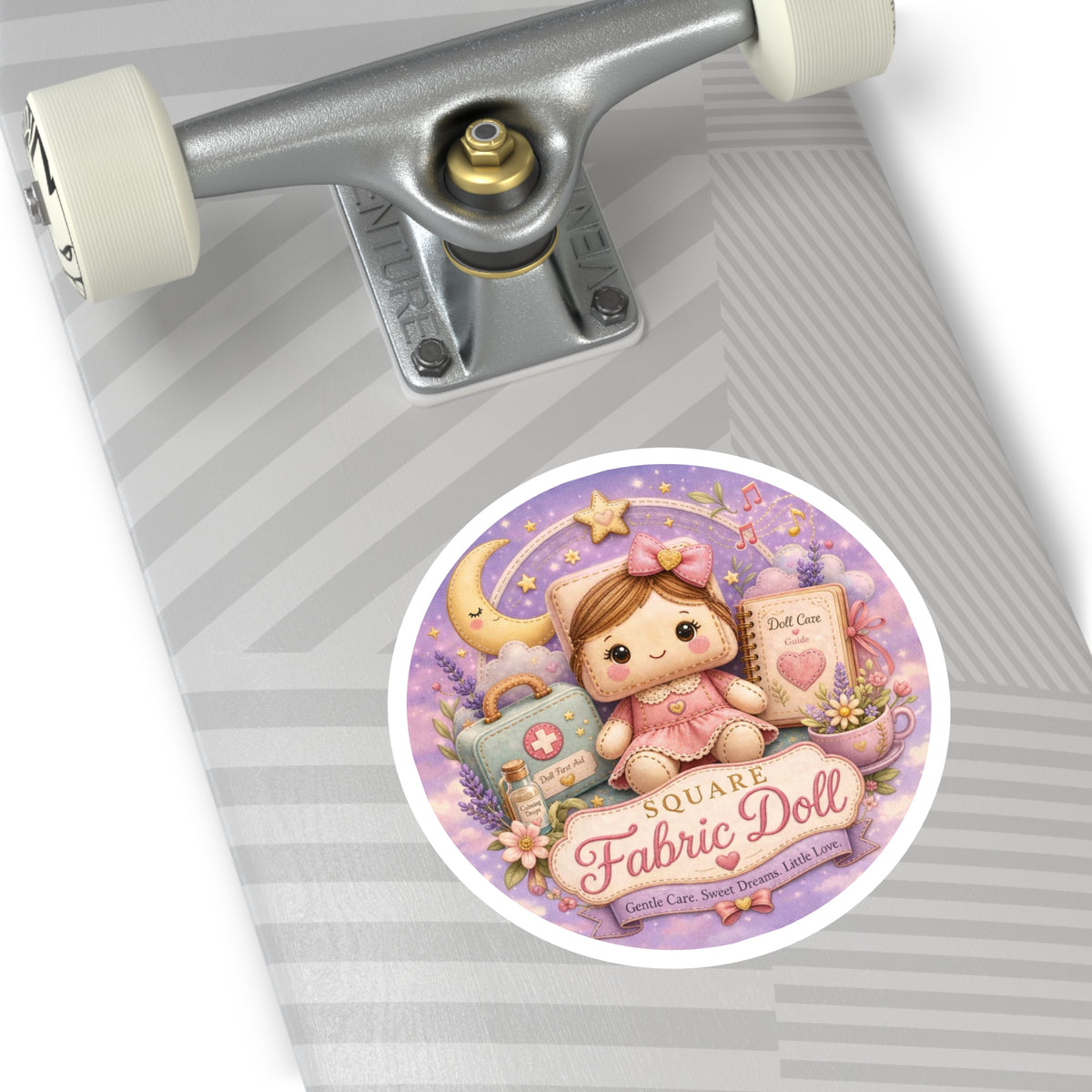 SQUARE FABRIC DOLL Round Stickers, Indoor\Outdoor
