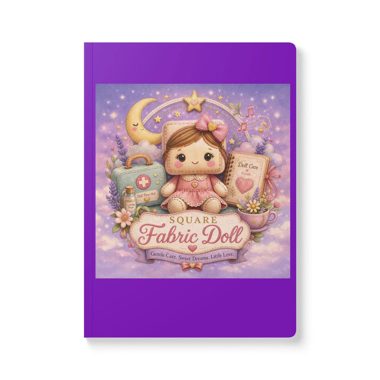SQUARE FABRIC DOLL GENTLE CARE Softcover Journal (with Inside Prints)
