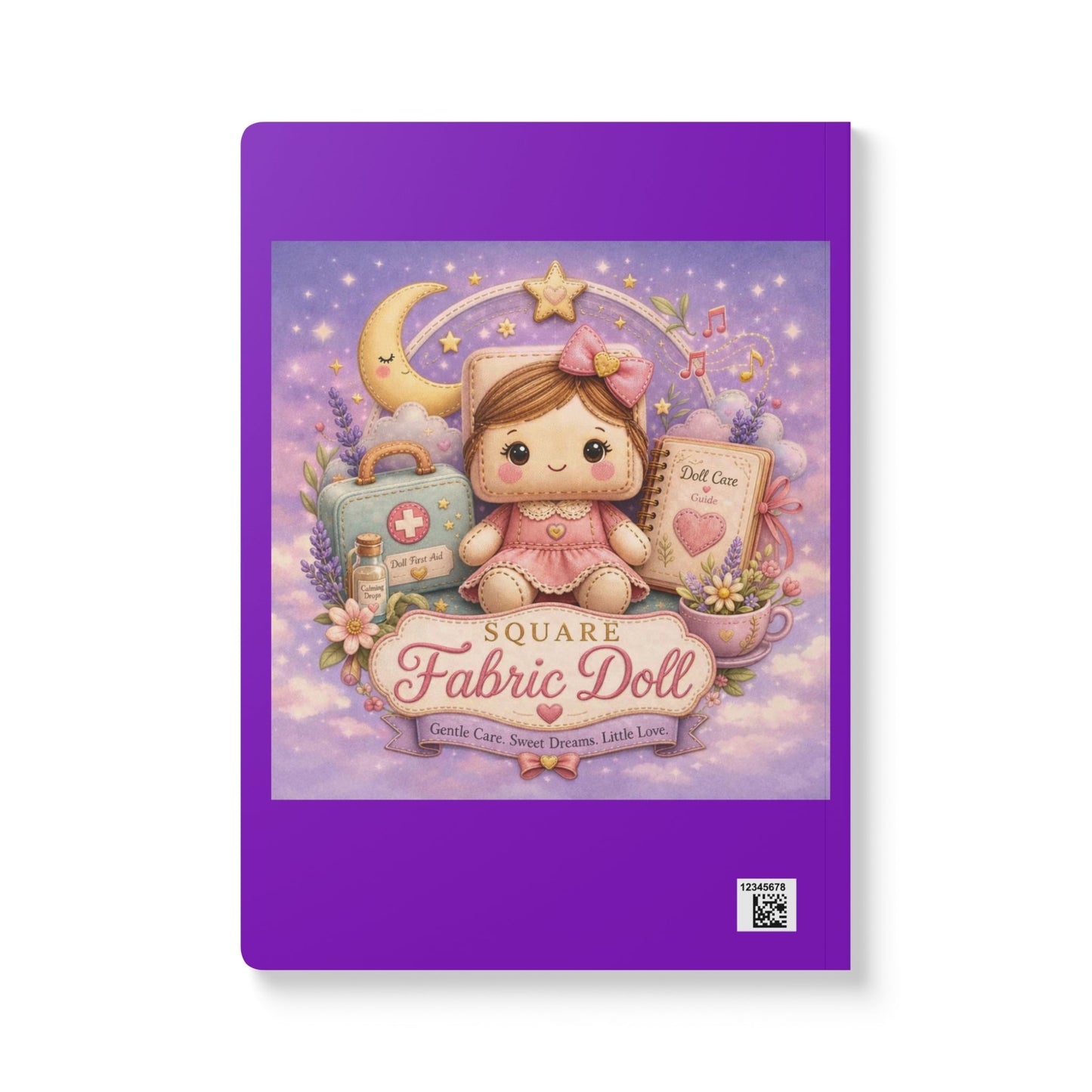 SQUARE FABRIC DOLL GENTLE CARE Softcover Journal (with Inside Prints)