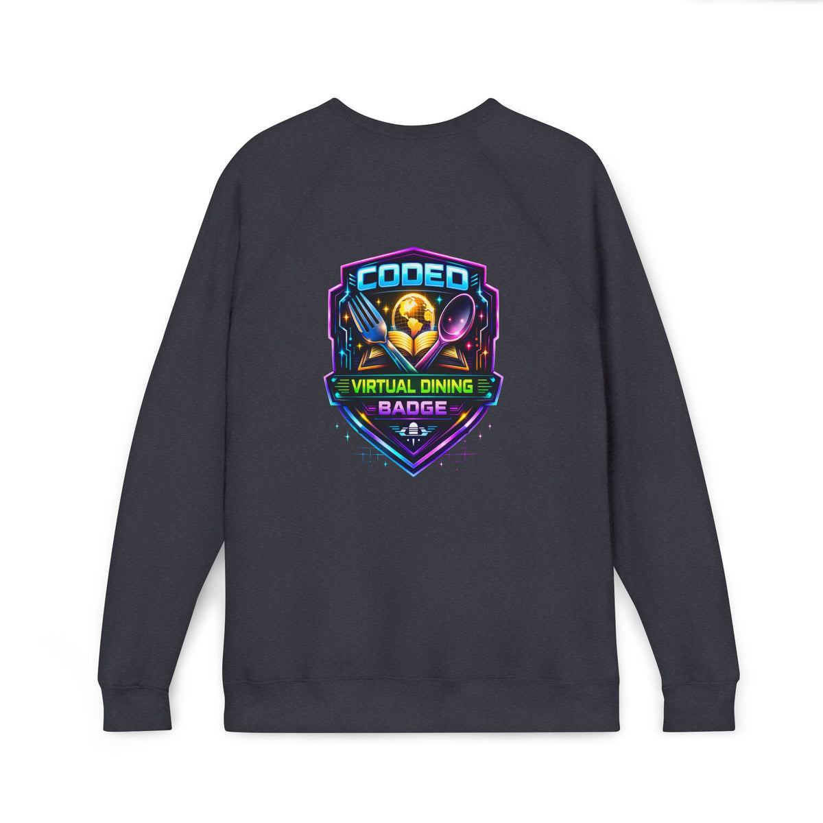 CODED VIRTUAL DINING 3 Sponge Fleece Raglan Sweatshirt
