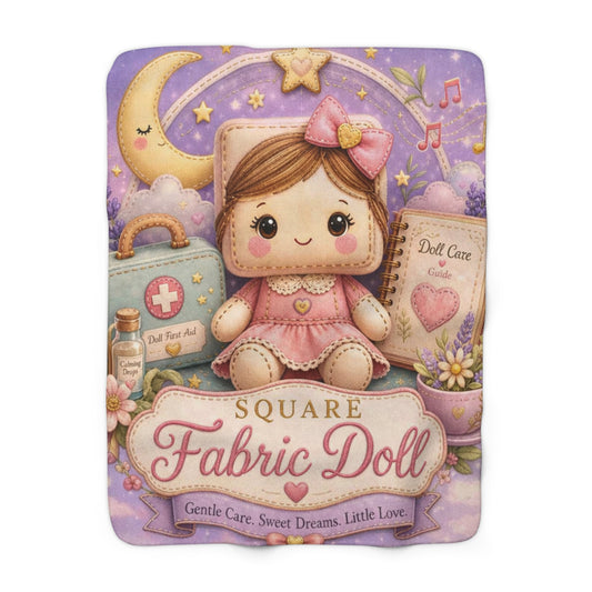 SQUARE FABRIC DOLL Sherpa Fleece Blanket