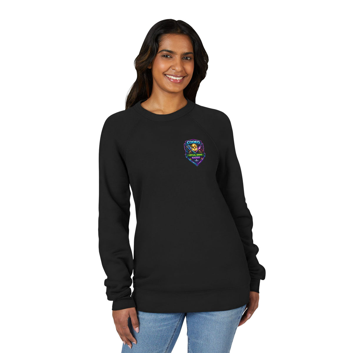 CODED VIRTUAL DINING 3 Sponge Fleece Raglan Sweatshirt