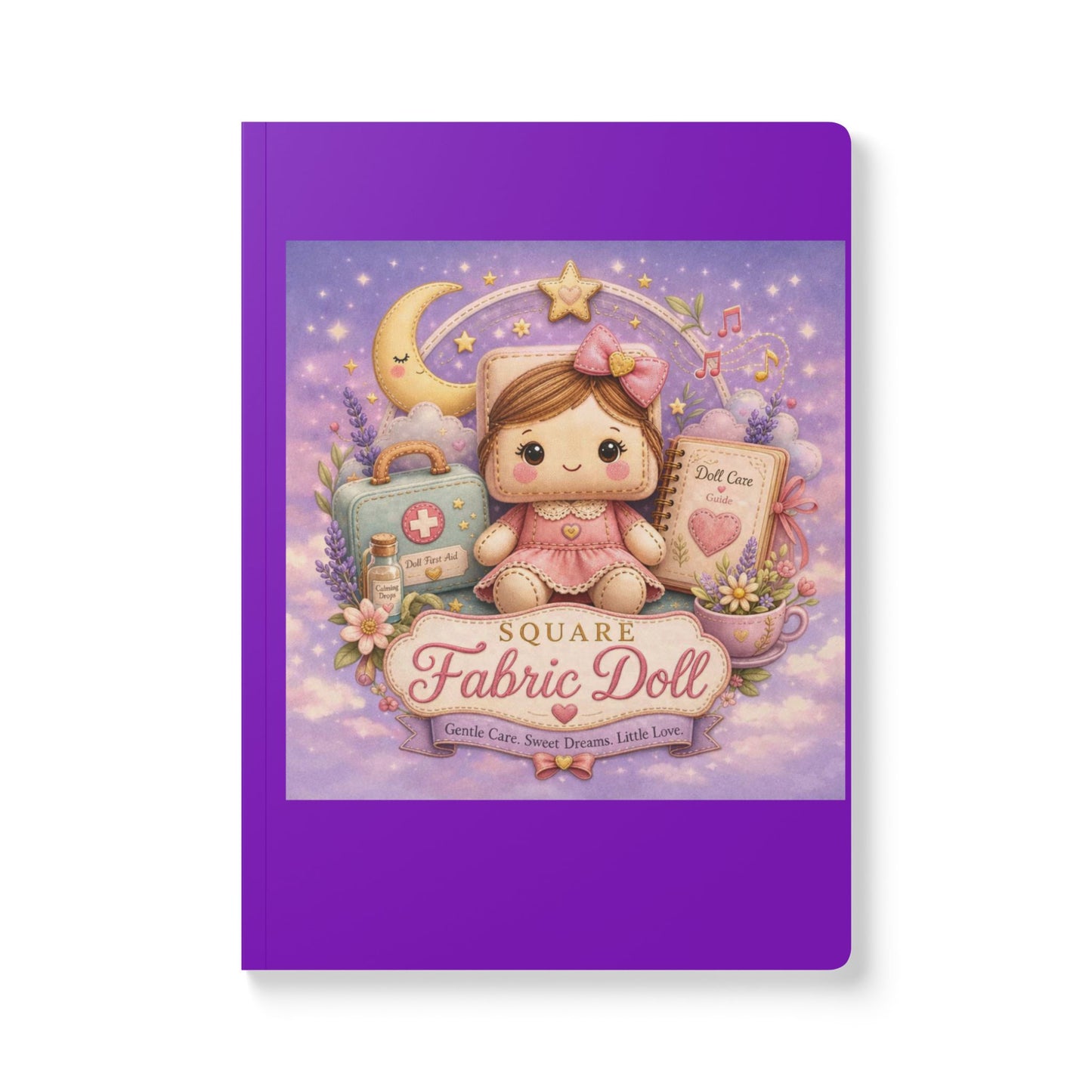 SQUARE FABRIC DOLL GENTLE CARE Softcover Journal (with Inside Prints)