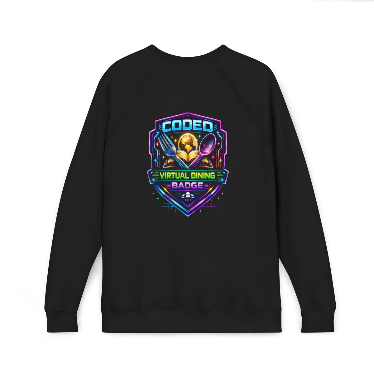 CODED VIRTUAL DINING 3 Sponge Fleece Raglan Sweatshirt