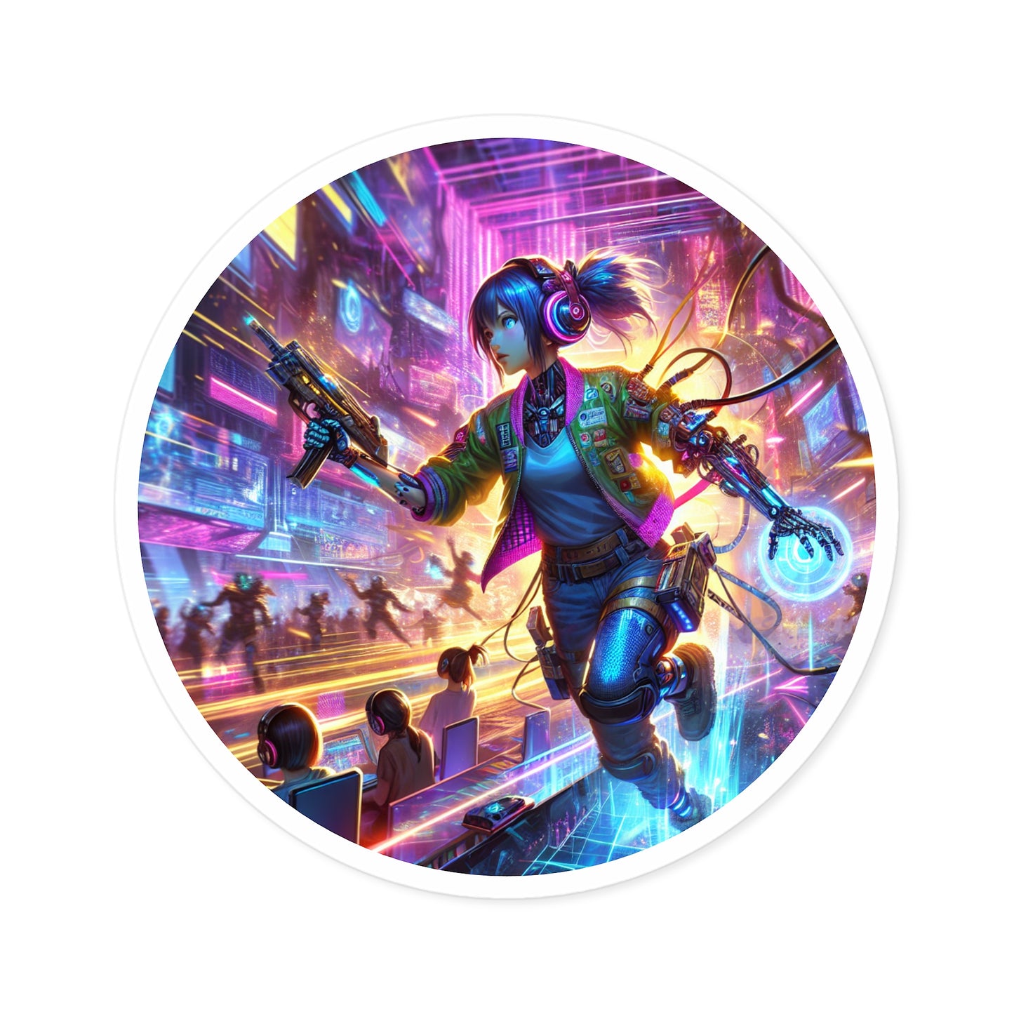 Cyborg Gamer Stickers