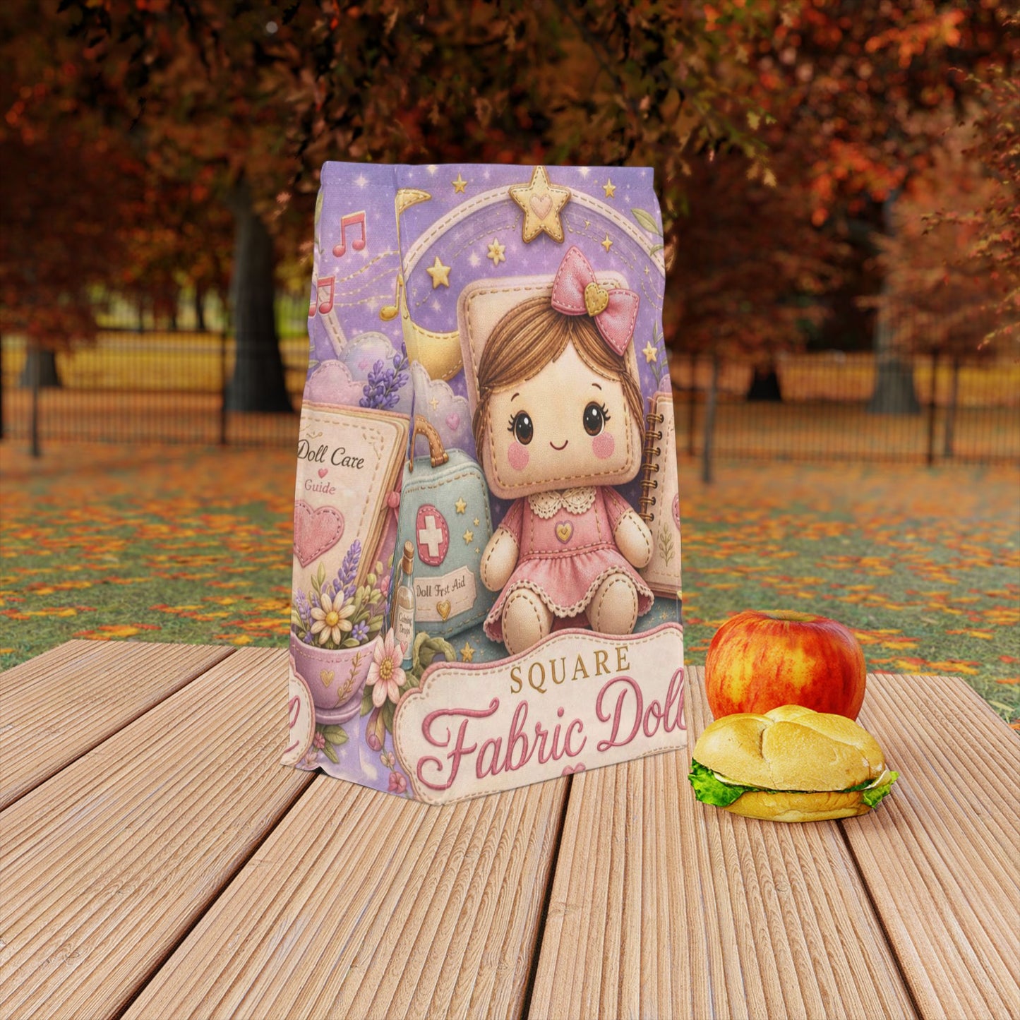 SQUARE FABRIC DOLL Polyester Lunch Bag