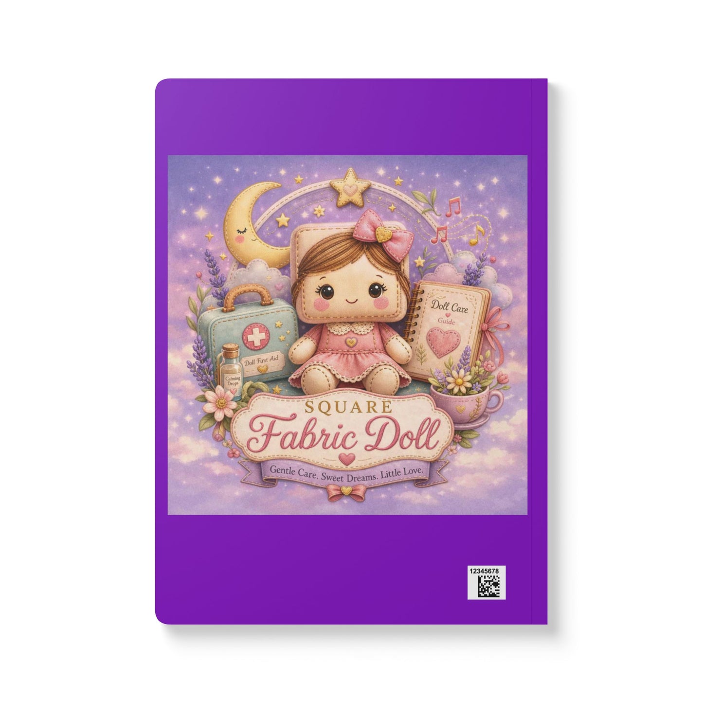 SQUARE FABRIC DOLL GENTLE CARE Softcover Journal (with Inside Prints)