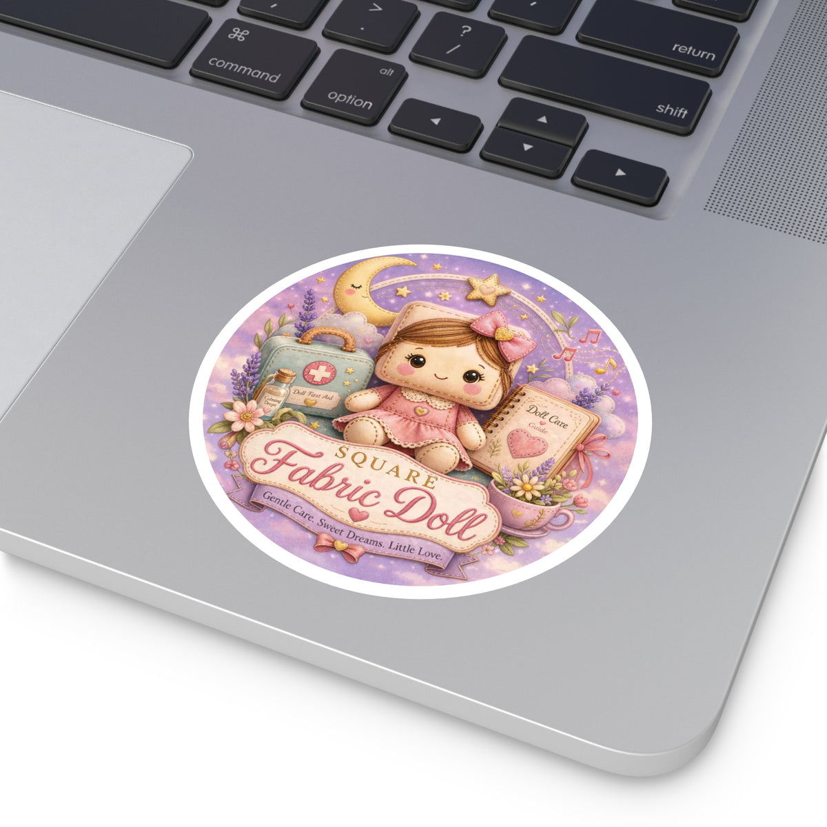 SQUARE FABRIC DOLL Round Stickers, Indoor\Outdoor