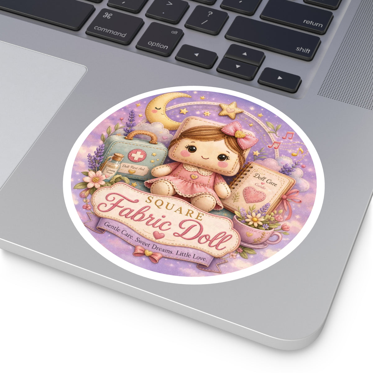 SQUARE FABRIC DOLL Round Stickers, Indoor\Outdoor
