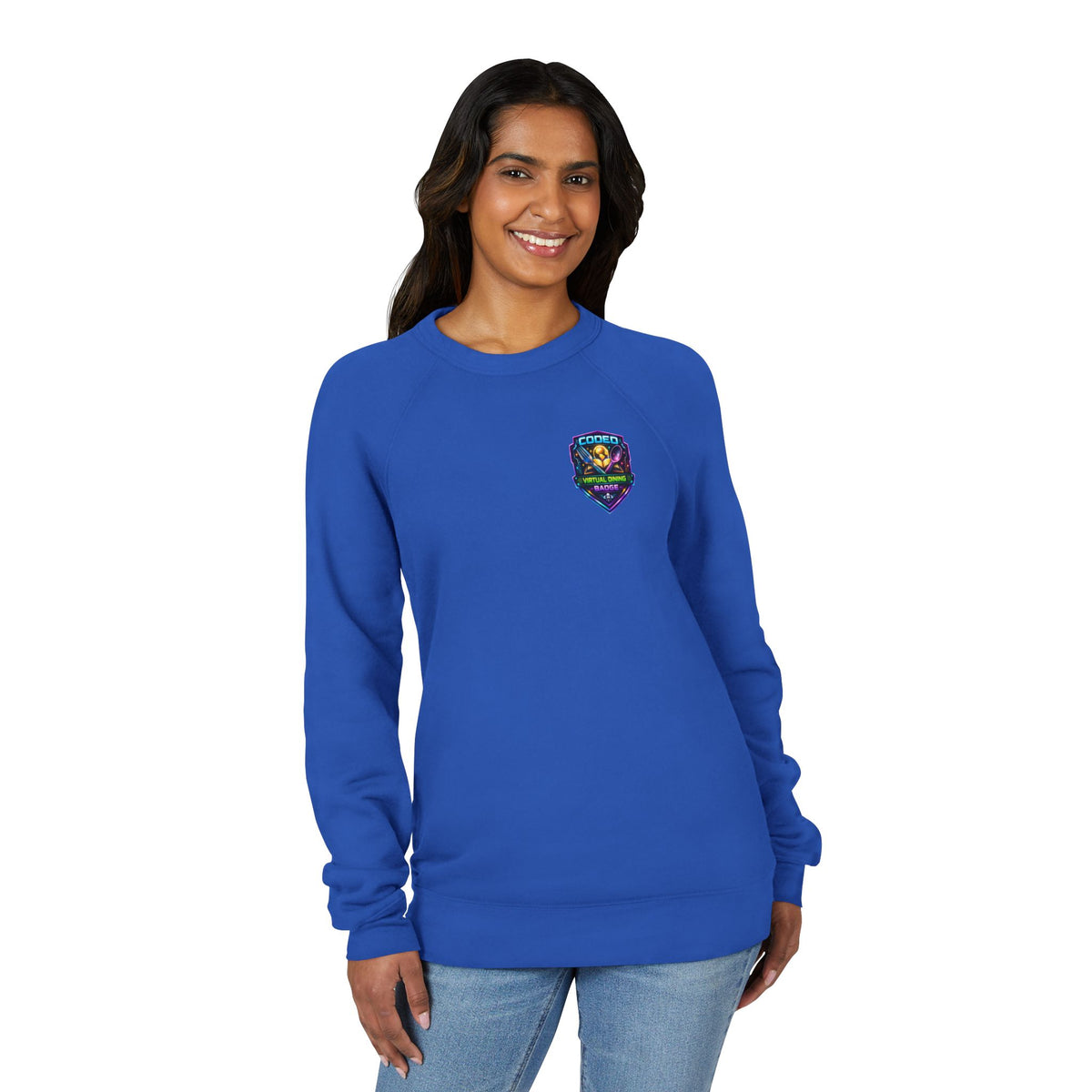 CODED VIRTUAL DINING 3 Sponge Fleece Raglan Sweatshirt