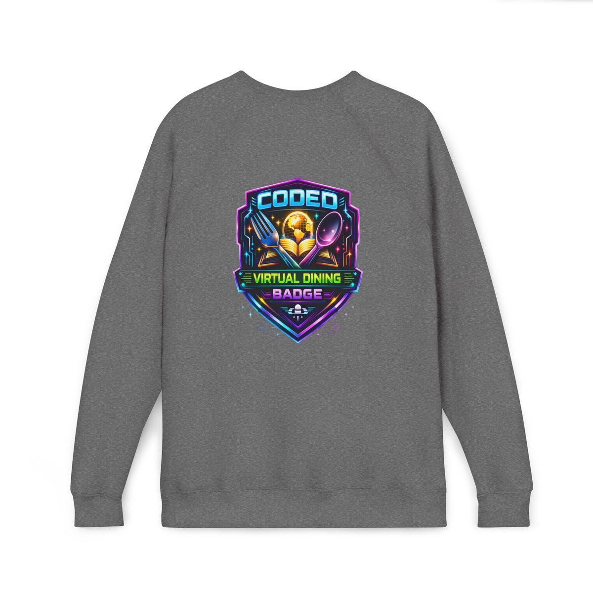 CODED VIRTUAL DINING 3 Sponge Fleece Raglan Sweatshirt
