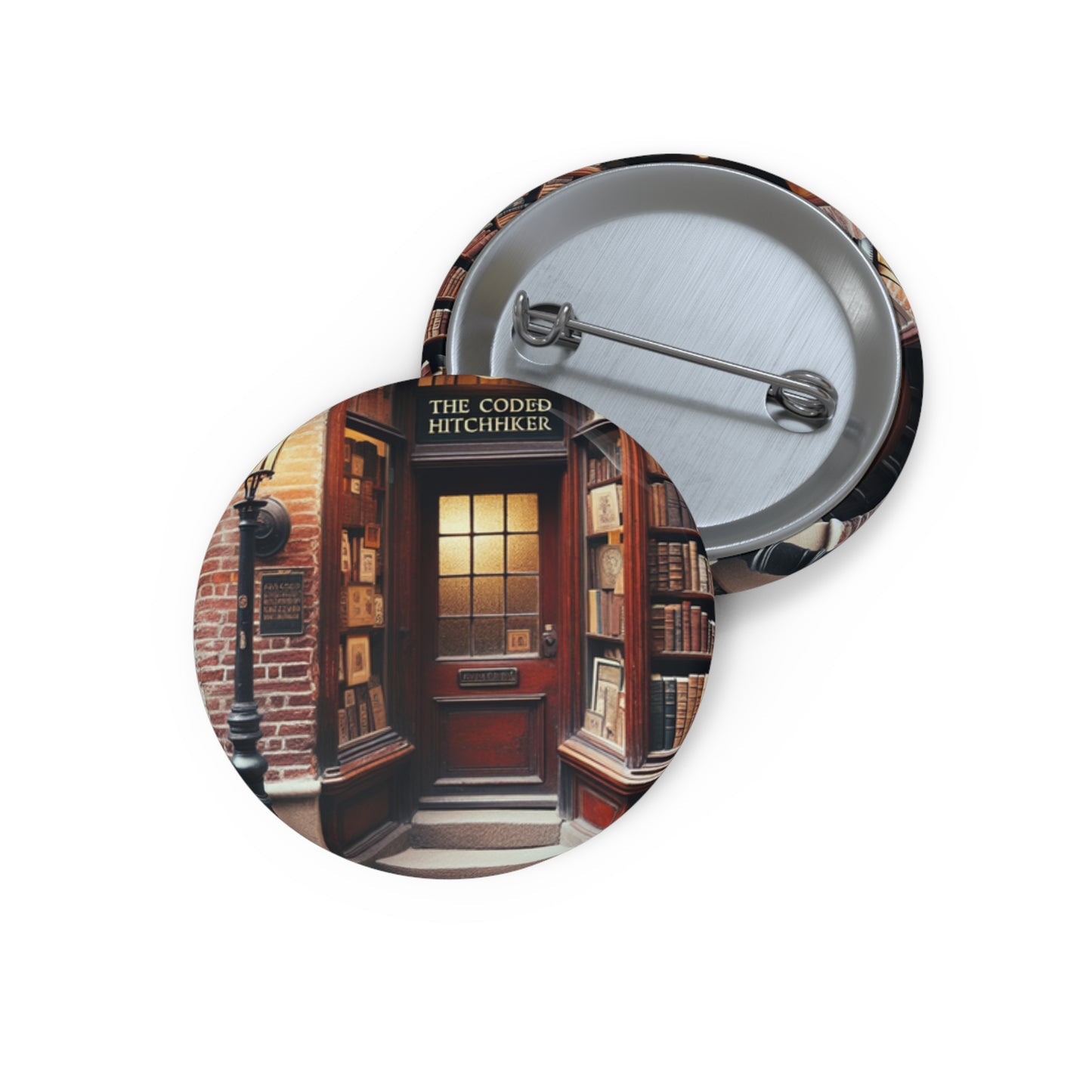 The Coded Hitchhiker Pin Button Fun Conversation Starter