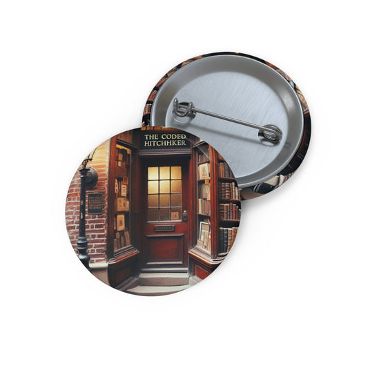 The Coded Hitchhiker Pin Button Fun Conversation Starter