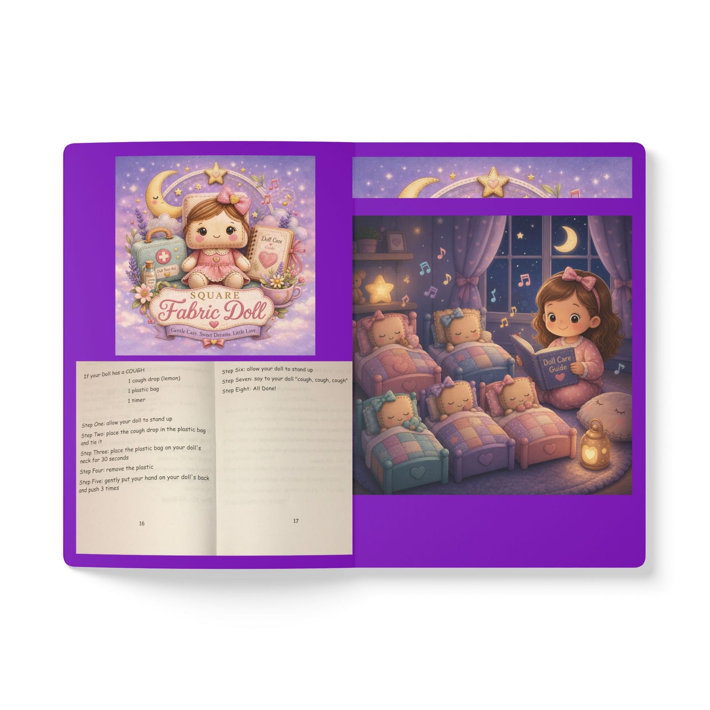 SQUARE FABRIC DOLL GENTLE CARE Softcover Journal (with Inside Prints)
