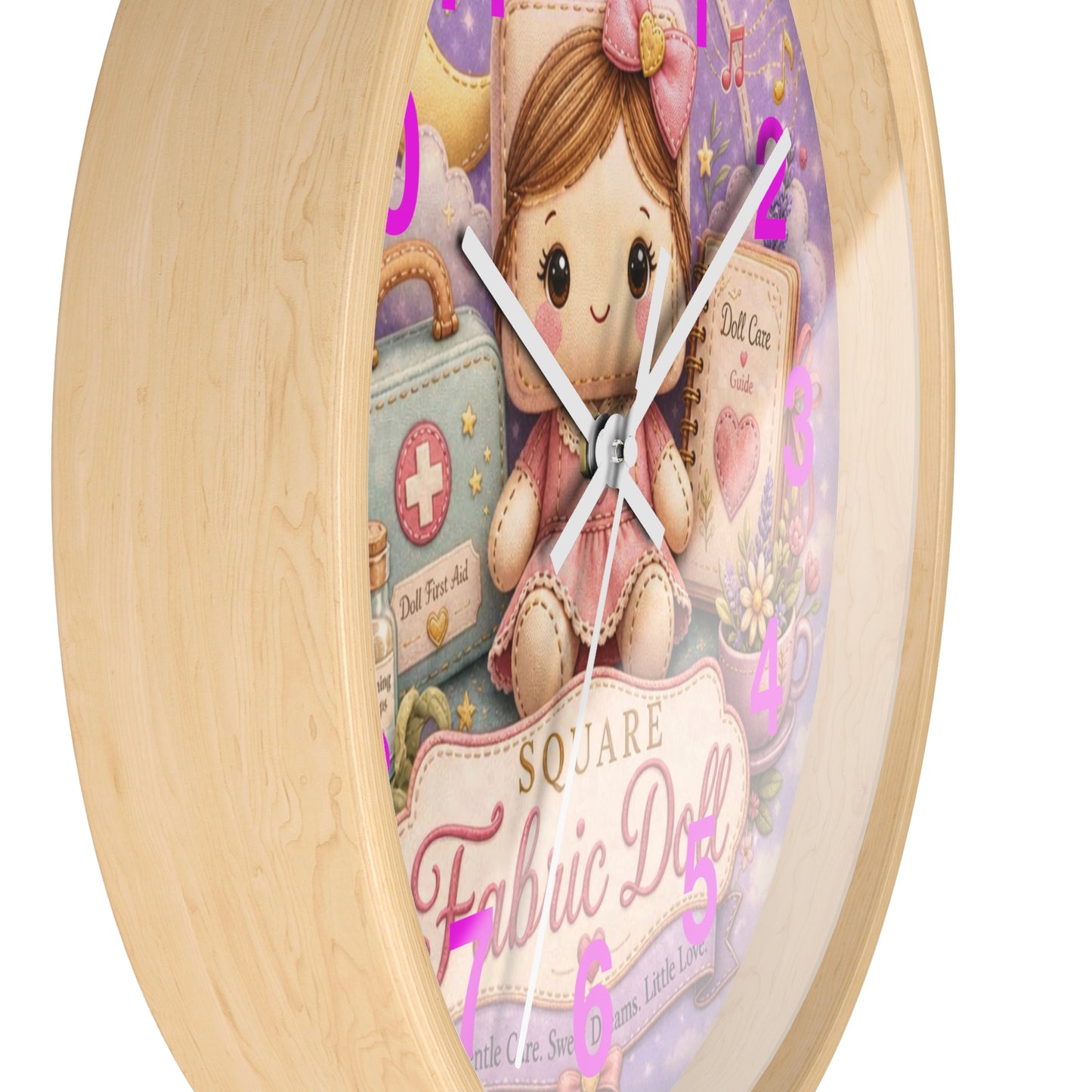 SQUARE FABRIC DOLL Wall Clock