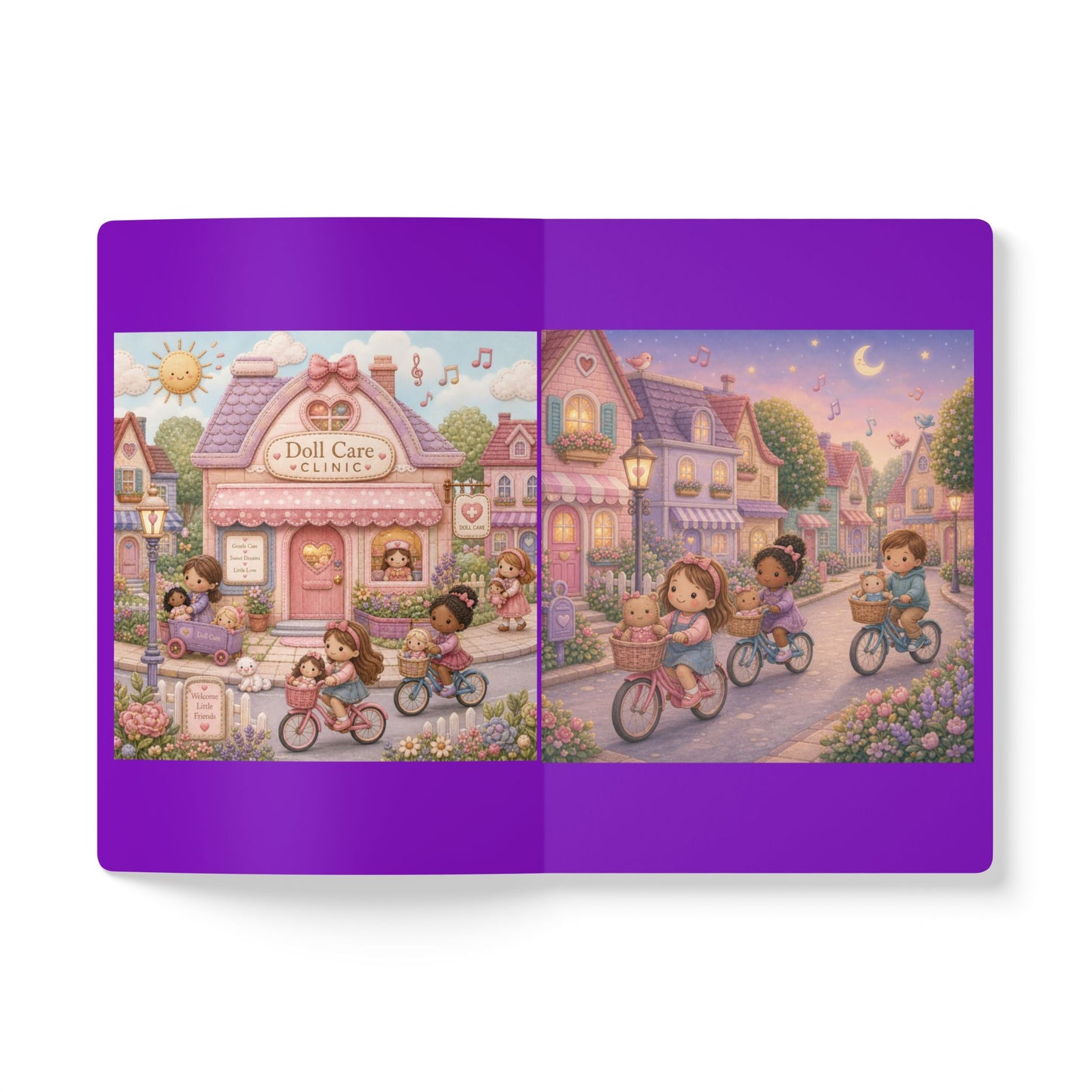 SQUARE FABRIC DOLL GENTLE CARE Softcover Journal (with Inside Prints)