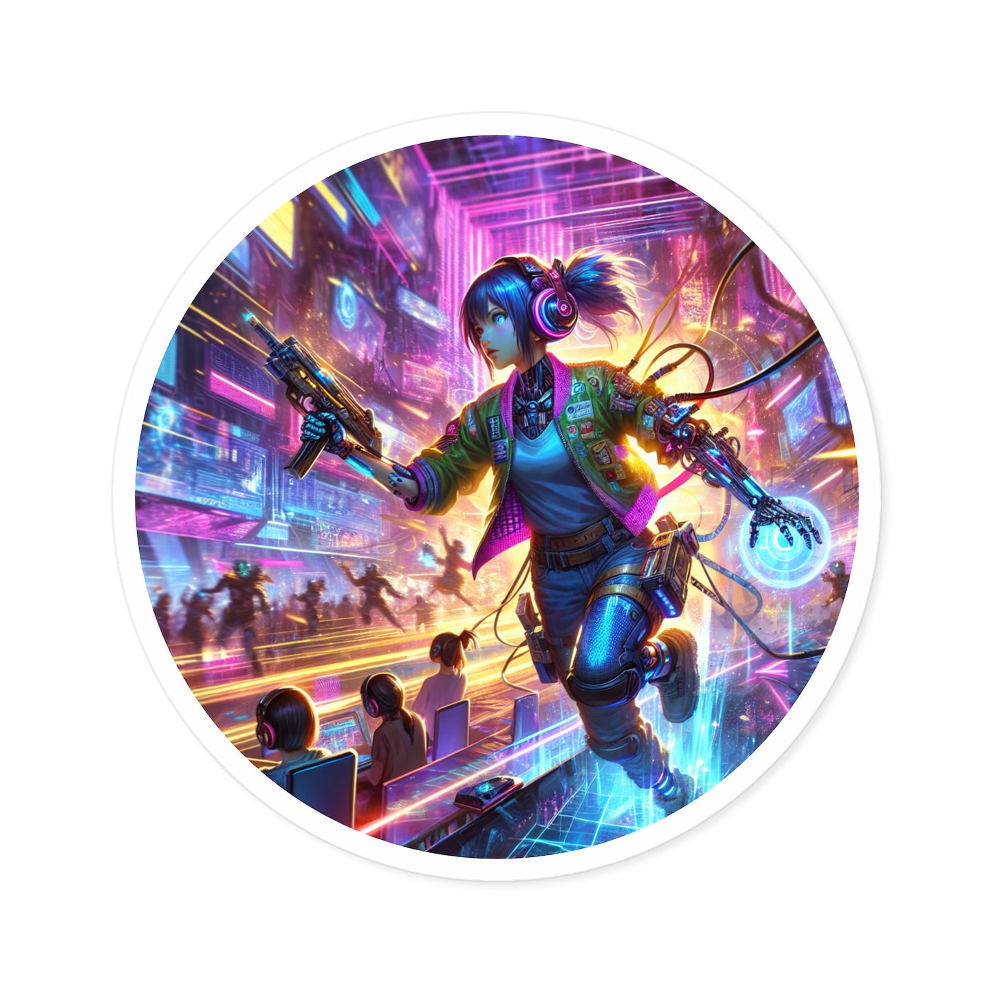 Cyborg Gamer Stickers