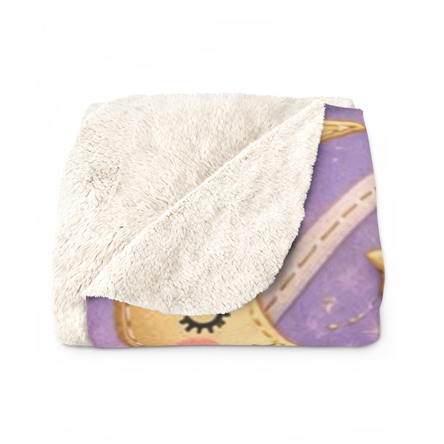 SQUARE FABRIC DOLL Sherpa Fleece Blanket