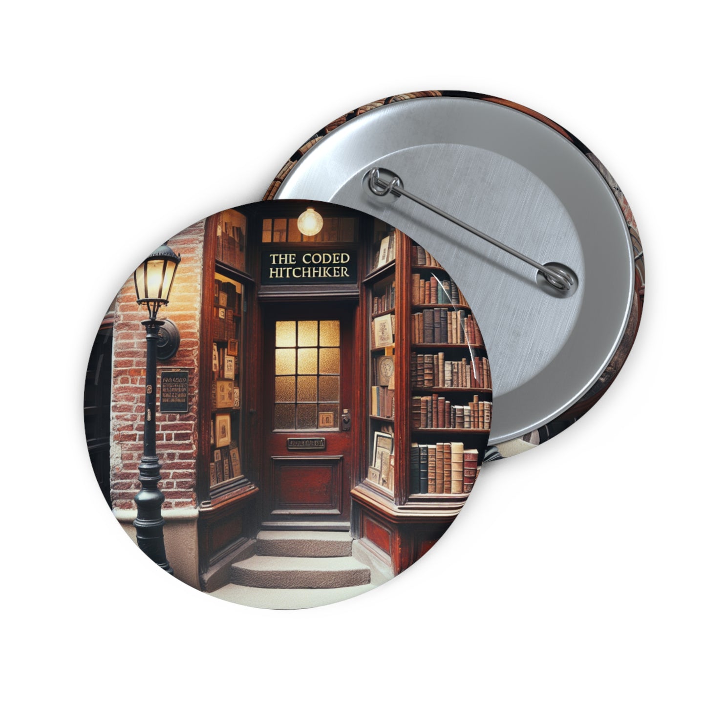 The Coded Hitchhiker Pin Button Fun Conversation Starter