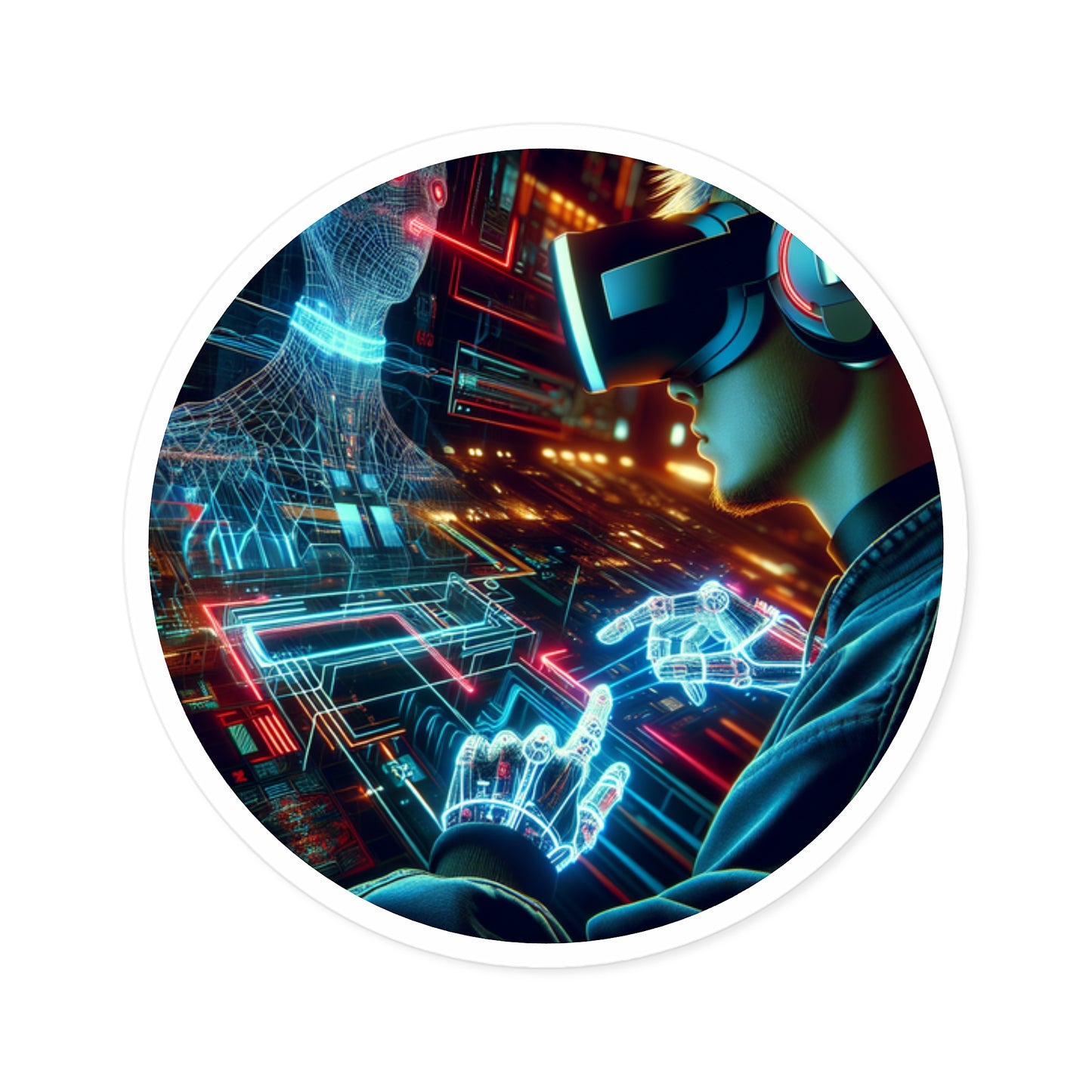 Tech Gamer Round Stickers