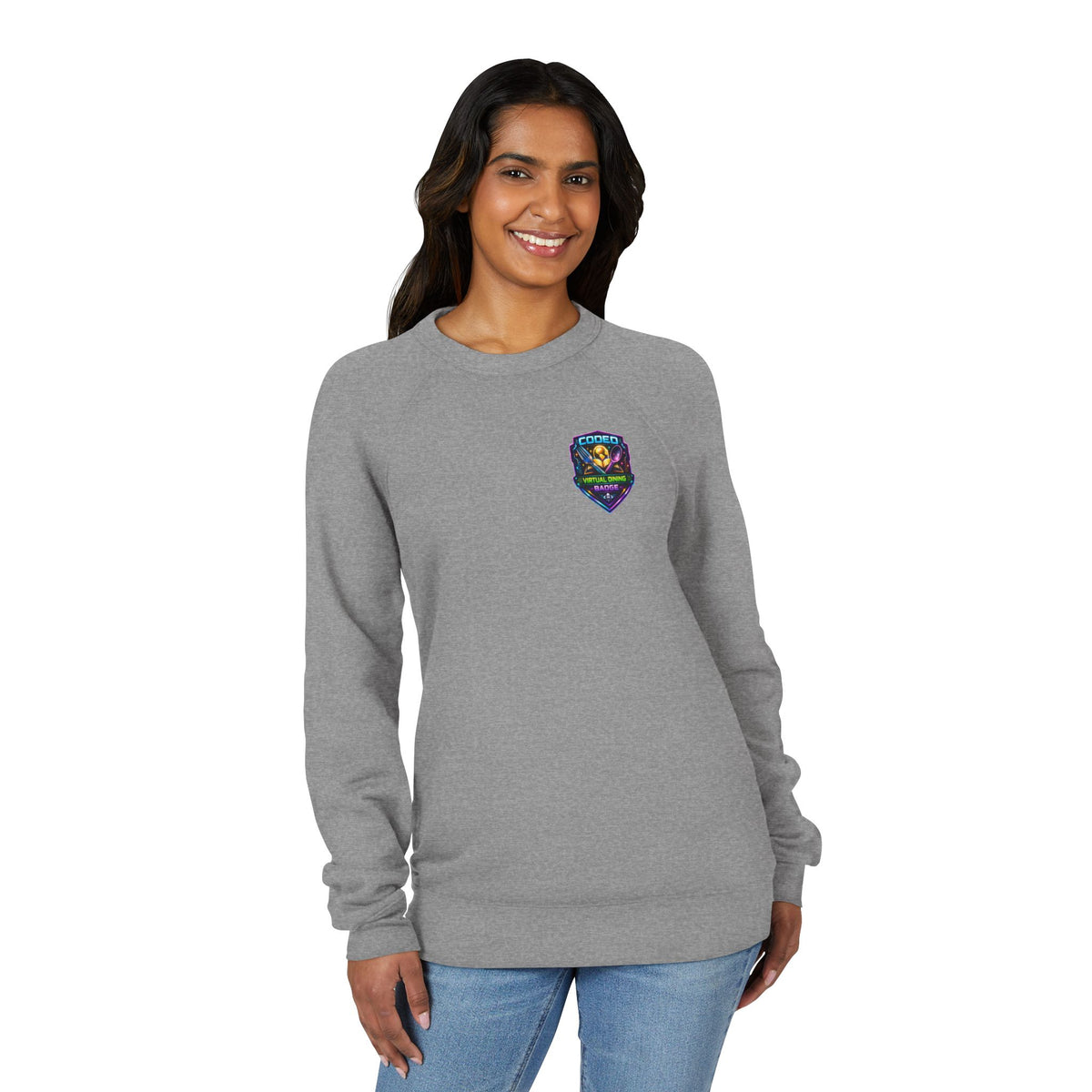 CODED VIRTUAL DINING 3 Sponge Fleece Raglan Sweatshirt