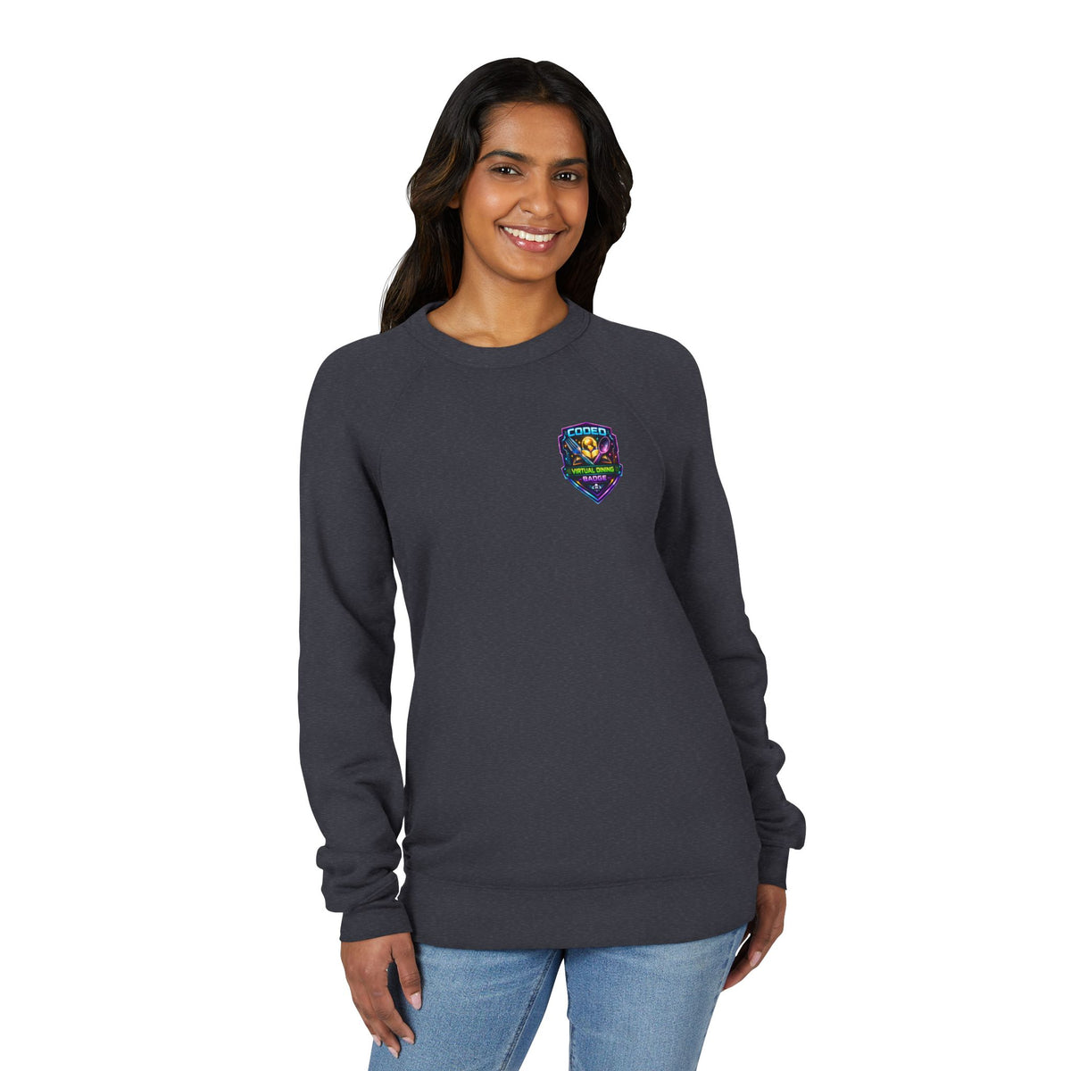 CODED VIRTUAL DINING 3 Sponge Fleece Raglan Sweatshirt