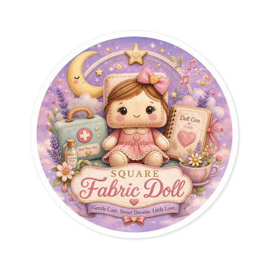 SQUARE FABRIC DOLL Round Stickers, Indoor\Outdoor