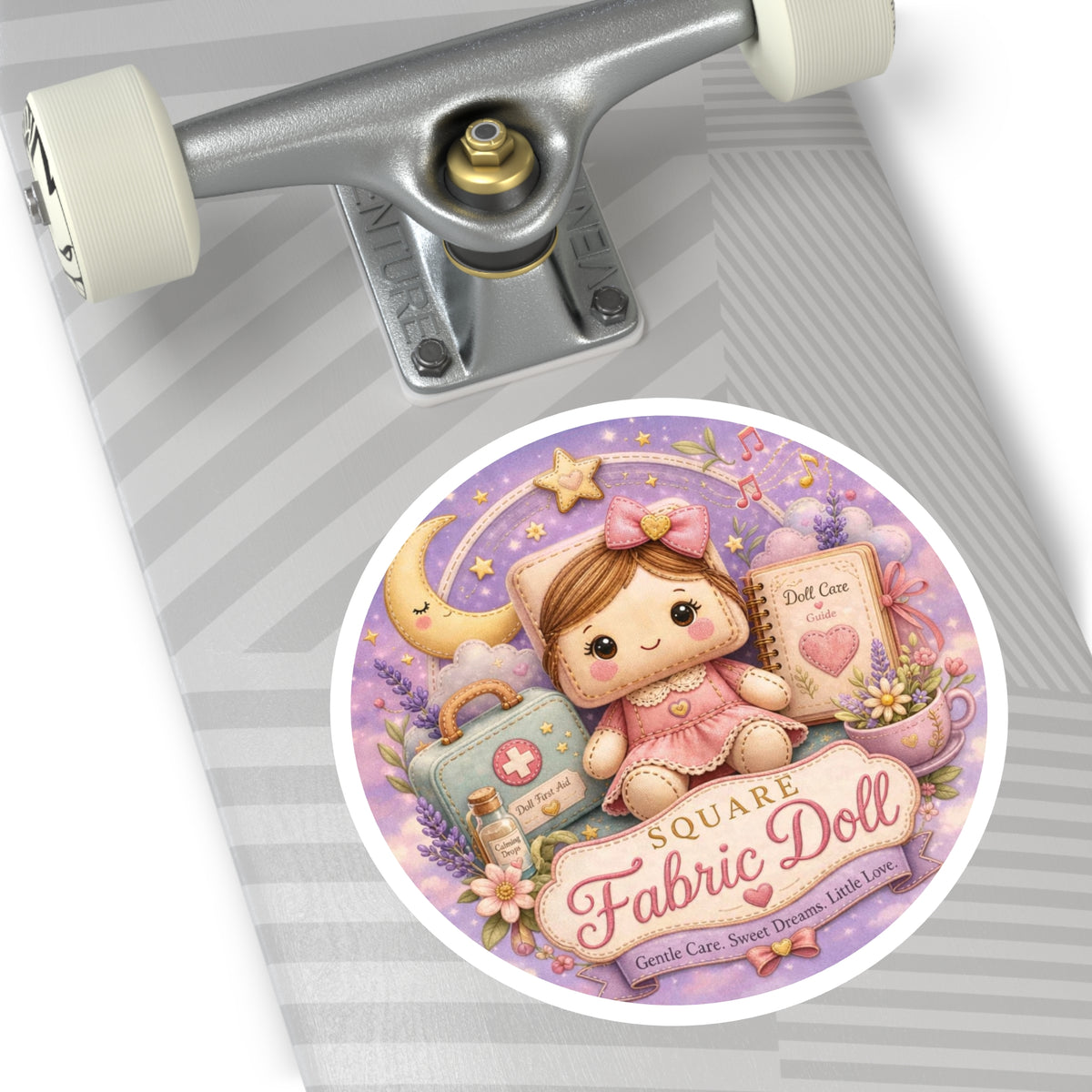 SQUARE FABRIC DOLL Round Stickers, Indoor\Outdoor